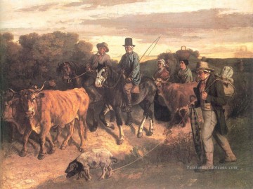  Gustav Peintre - Les paysans de Flagey revenant de la foire Ornans Réaliste réalisme peintre Gustave Courbet